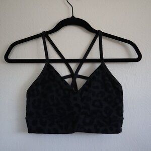Balance Athletica Black Velvet Leopard Sports Bra Size Small